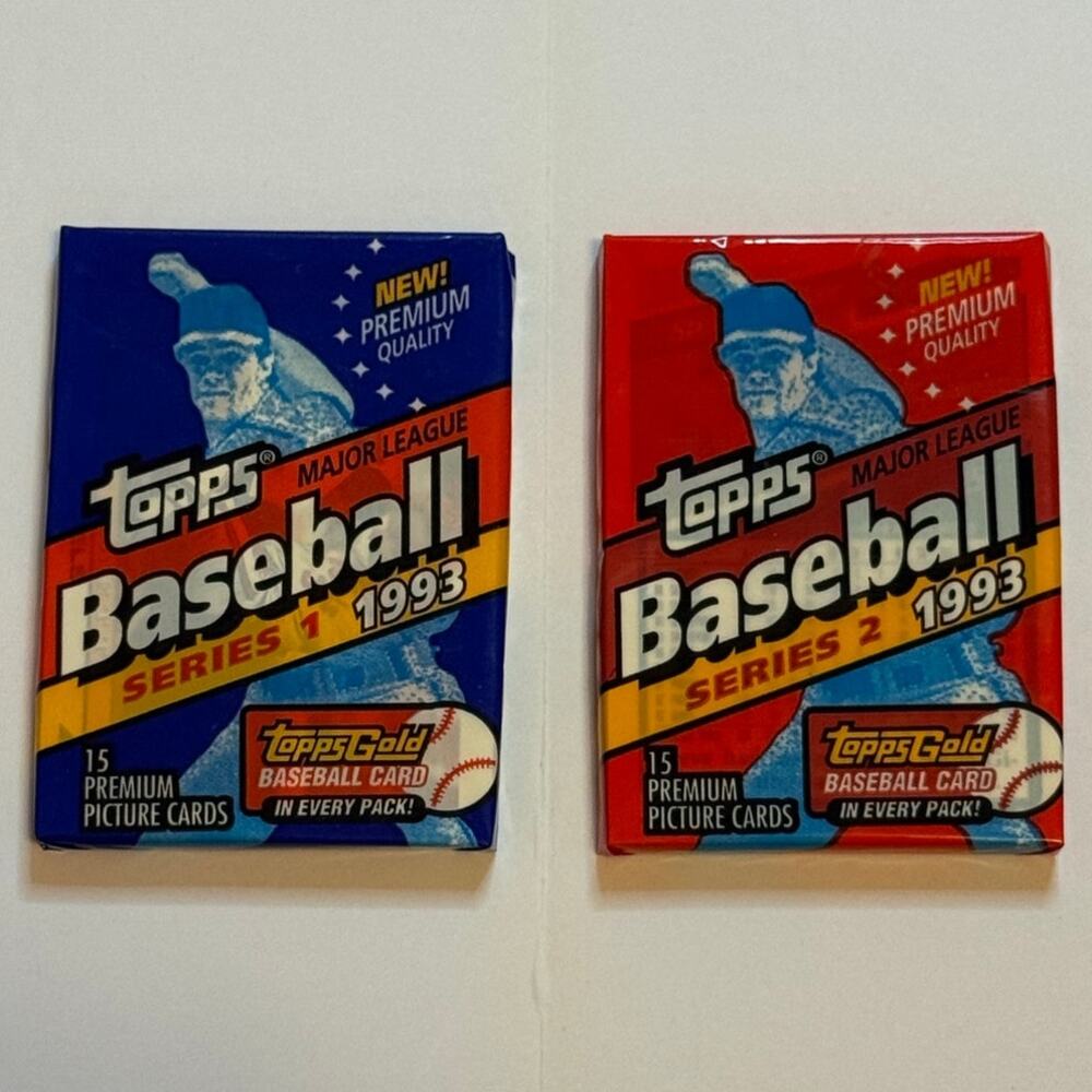 2 SEALED Packs 1993 Topps Gold Baseball Series 1 & 2